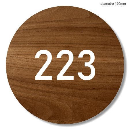 Plaque en bois ronde numérotation des chambres
