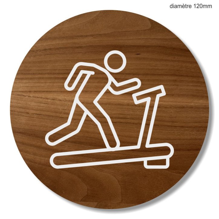 Plaque en bois ronde salle de sport Plaque en bois ronde salle de sport