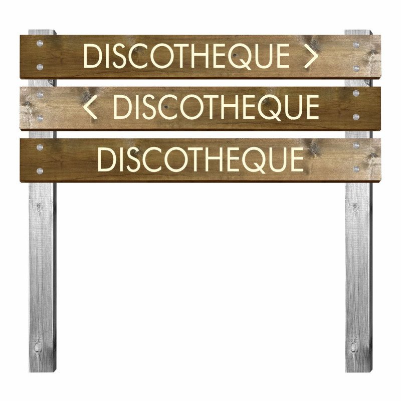 copie de Panneau en bois gravé discothèque pour bi-mât