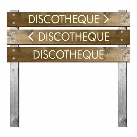 copie de Panneau en bois gravé discothèque pour bi-mât