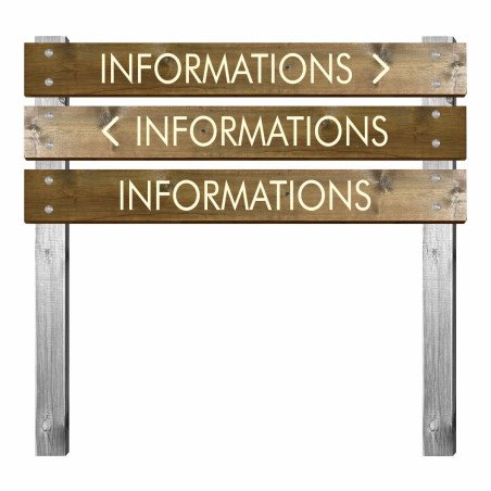 Panneau en bois gravé informations pour bi-mât