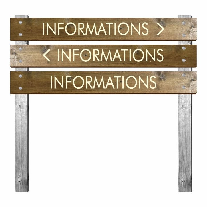 Panneau en bois gravé informations pour bi-mât Panneau en bois gravé informations pour bi-mât