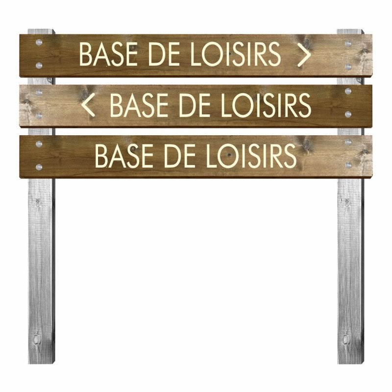 Panneau en bois gravé base de loisirs pour bi-mât
