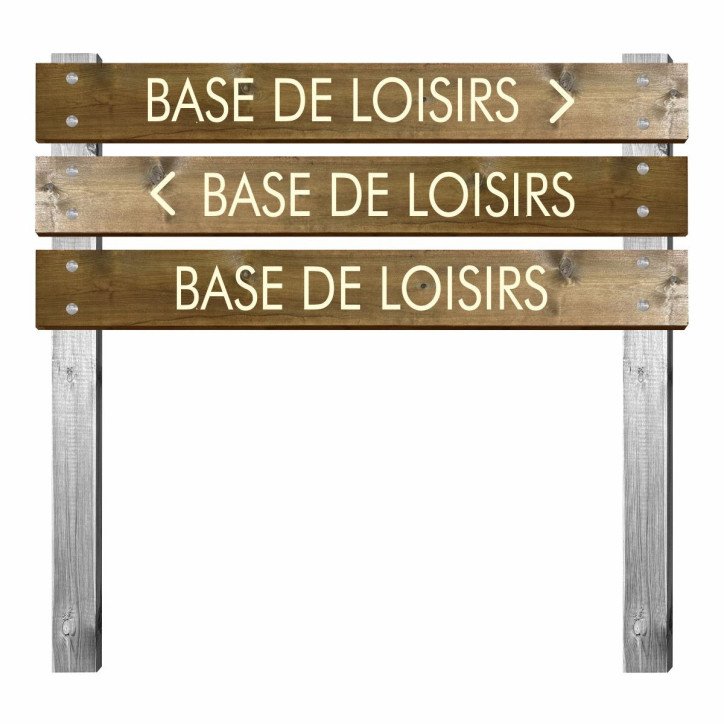 Panneau en bois gravé base de loisirs pour bi-mât