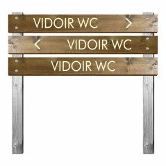 Panneau vidoir wc chimique en bois gravé pour bi-mât