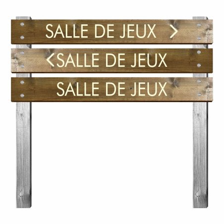 Panneau salle de jeux en bois gravé pour bi-mât