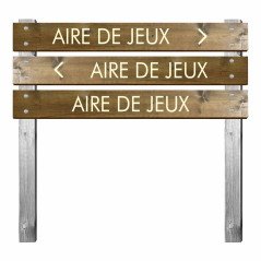 Panneau aire de jeux en bois gravé pour bi-mât