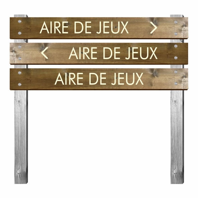 Panneau aire de jeux en bois gravé pour bi-mât