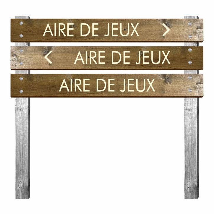 Panneau aire de jeux en bois gravé pour bi-mât Panneau aire de jeux en bois gravé pour bi-mât