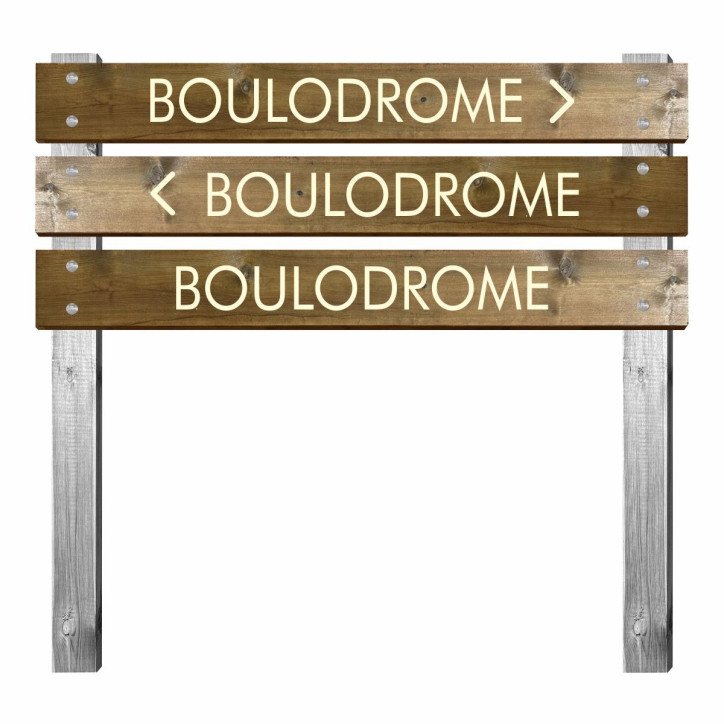 Panneau boulodrome en bois gravé pour bi-mât Panneau boulodrome en bois gravé pour bi-mât