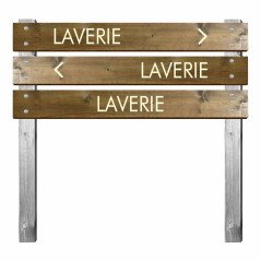 Panneau laverie en bois gravé pour bi-mât