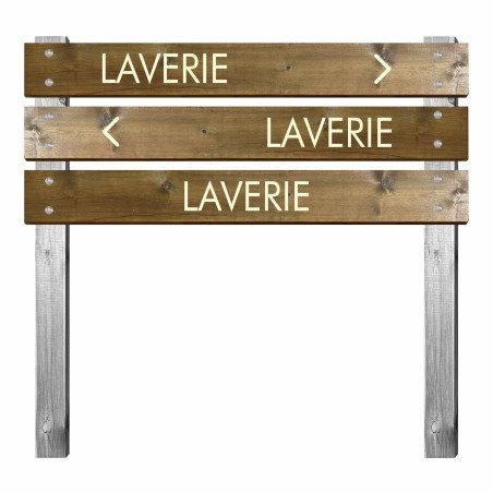 Panneau laverie en bois gravé pour bi-mât