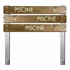 Panneau piscine en bois gravé pour bi-mât