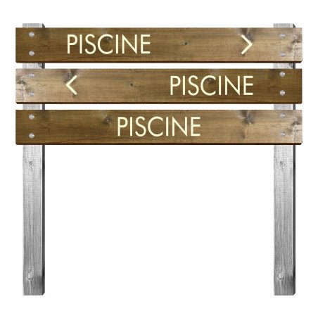 Panneau piscine en bois gravé pour bi-mât
