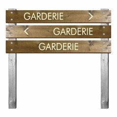 Panneau garderie en bois gravé pour bi-mât