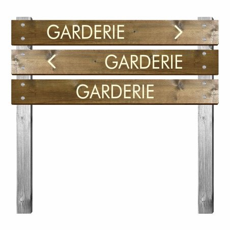 Panneau garderie en bois gravé pour bi-mât