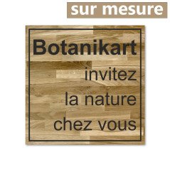 Panneau en chêne gravé carré pour boutique.