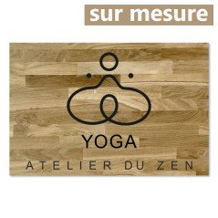 Enseigne décorative rectangle en chêne gravée