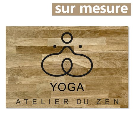 Enseigne décorative rectangle en chêne gravée