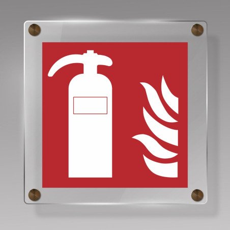 Signalétique Incendie carrée en plexiglas