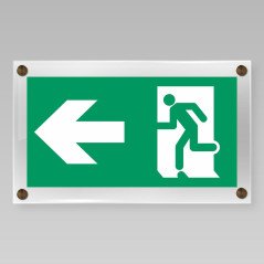 Signalétique Evacuation rectangulaire en plexiglas