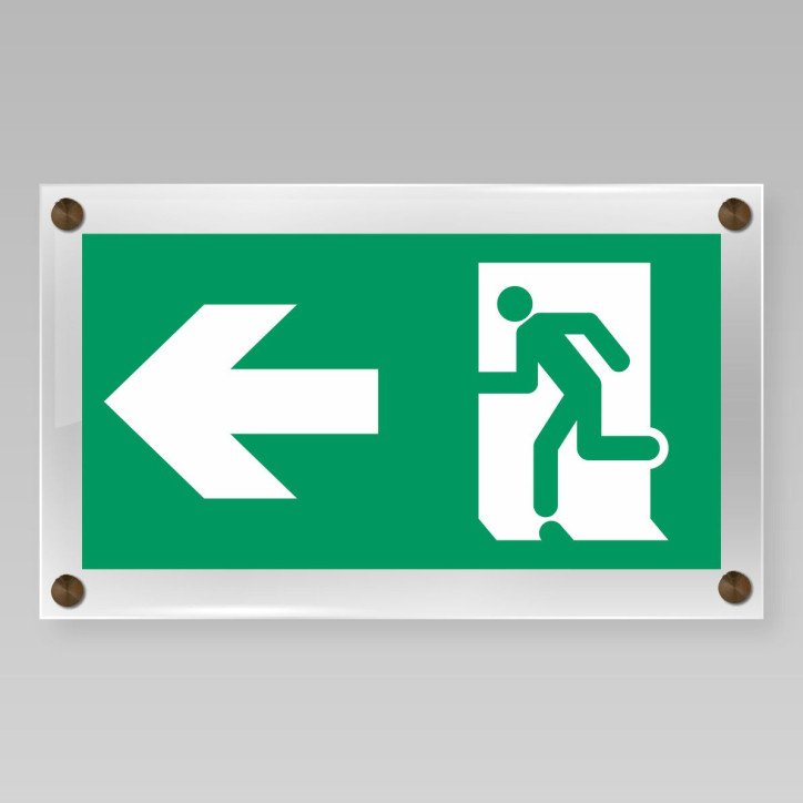 Signalétique Evacuation rectangulaire en plexiglas Signalétique Evacuation rectangulaire en plexiglas