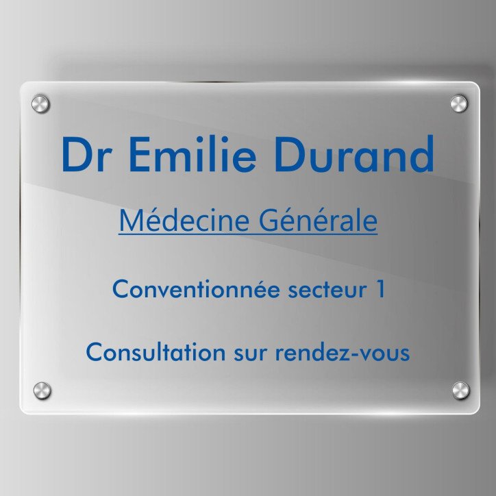 Plaque professionnelle en plexiglas Plaque professionnelle en plexiglas