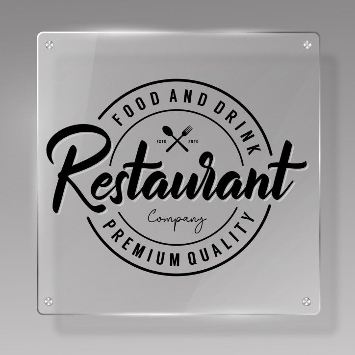 Plaque logo en plexiglas sur mesure Plaque logo en plexiglas sur mesure