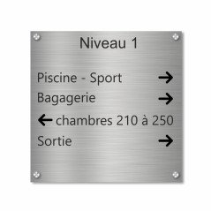 Plaque enseigne en aluminium brossé