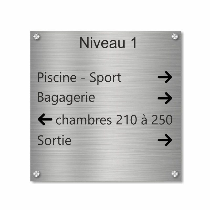 Plaque enseigne en aluminium brossé