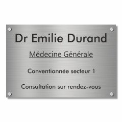 Plaque professionnelle en aluminium brossé