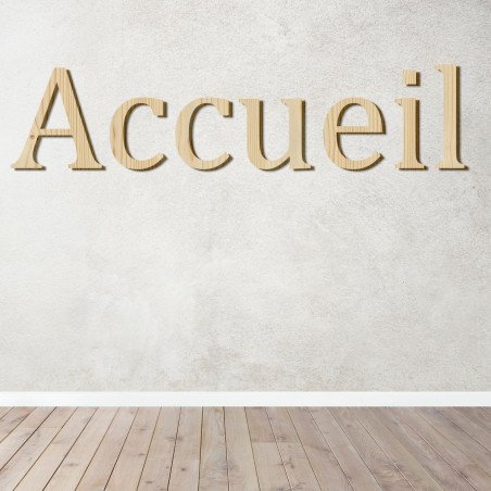 Accueil en lettres découpées Bois tripli épicéa