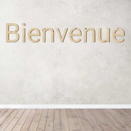Bienvenue en lettres découpées Bois tripli épicéa