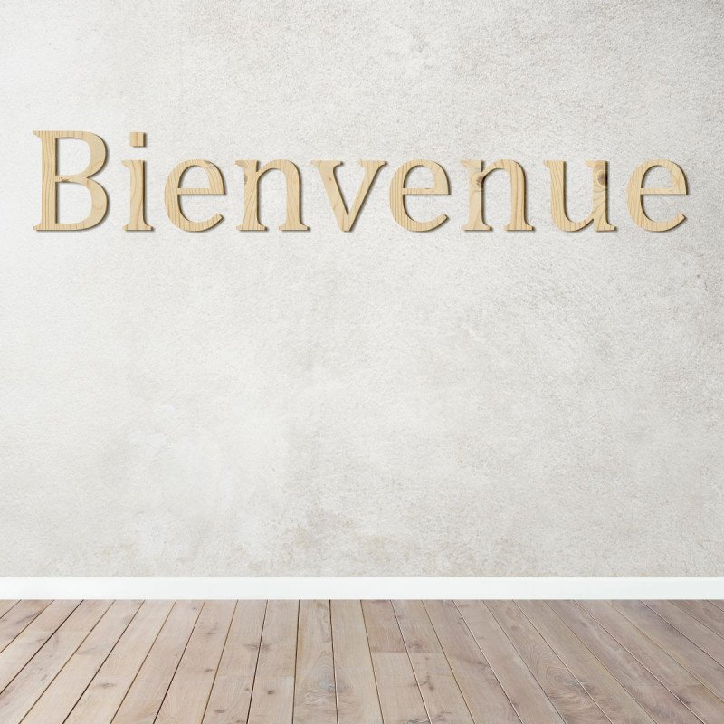 Bienvenue en lettres découpées Bois tripli épicéa
