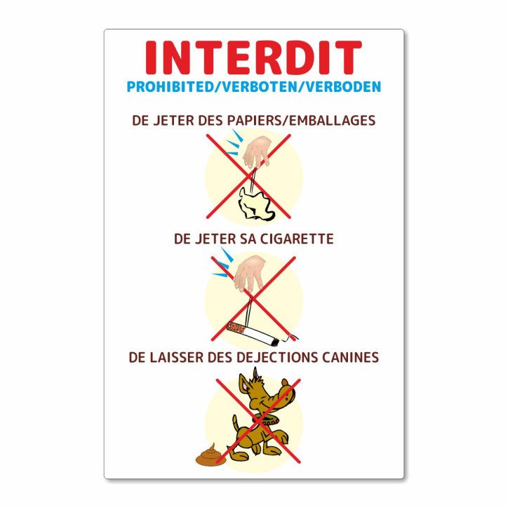 Panneau camping ne rien jeter Panneau camping ne rien jeter