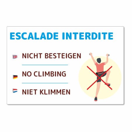 Panneau escalade interdite