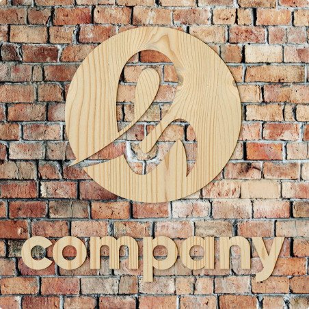 Logo découpé en bois