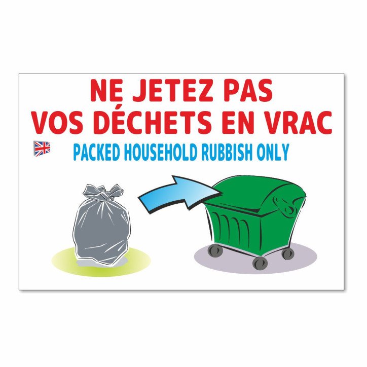 Panneau ne jetez pas vos déchets en vrac Panneau ne jetez pas vos déchets en vrac