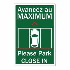 Panneau parking, avancez au maximum