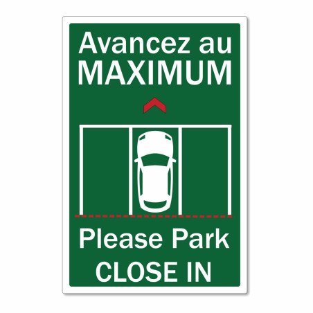 Panneau parking, avancez au maximum