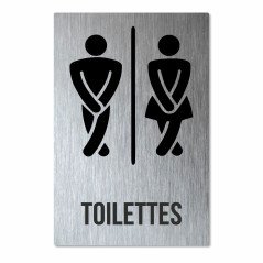 Panneau toilettes a dibond alumunium brossé