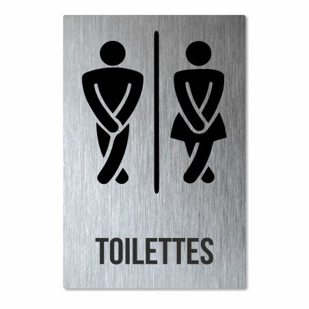 Panneau toilettes a dibond alumunium brossé