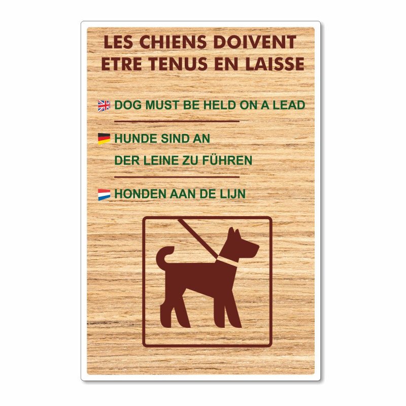Panneau les chiens doivent être tenus en laisse