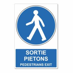 Panneau sortie piétons pour les parkings
