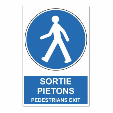 Panneau sortie piétons pour les parkings
