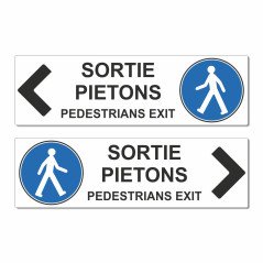 Panneau sorite piétons à droite ou gauche