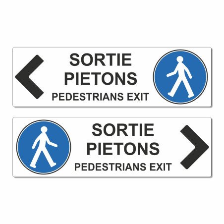 Panneau sorite piétons à droite ou gauche