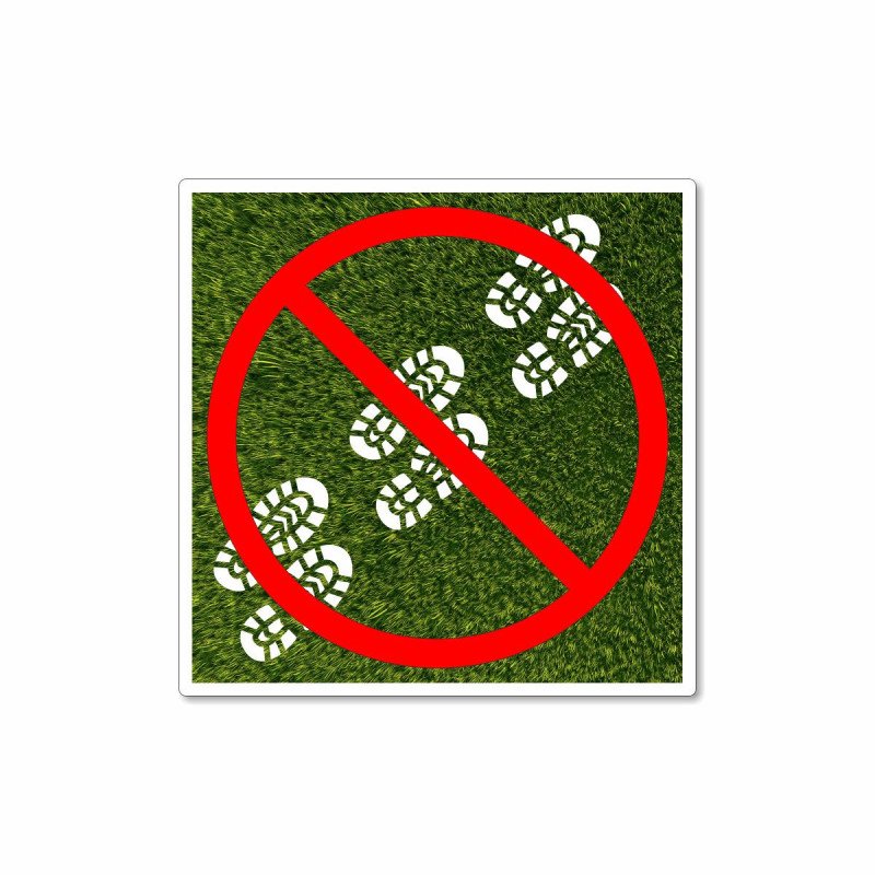 Panneau ne pas marcher sur la pelouse, le gazon