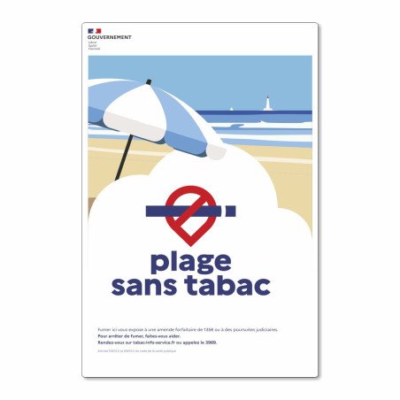 Panneau plage sans tabac