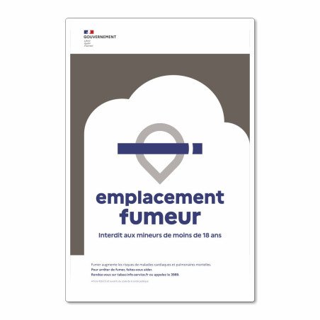Panneau emplacement fumeur